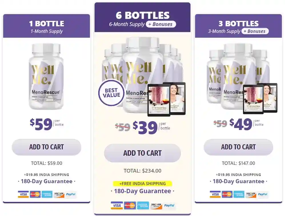 MenoRescue 1 to 6 bottle Supply – Order Now